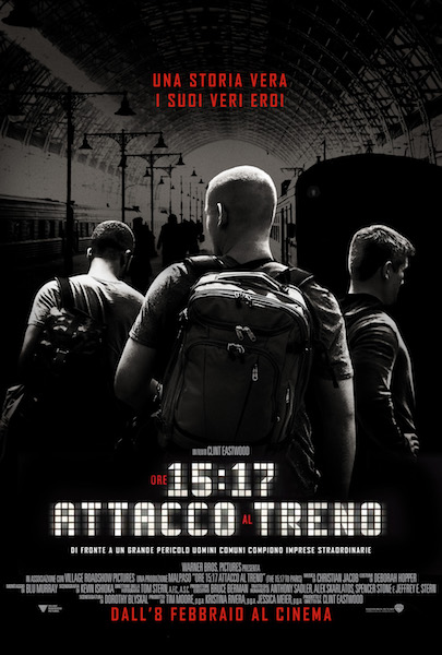 ‘Ore 15:17 – Attacco al treno’: poster italiano per il nuovo film di Clint Eastwood