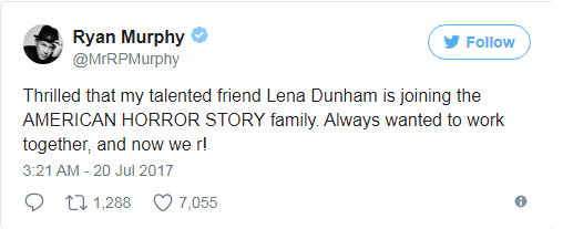 Lena Dunham nel cast di ‘American Horror Story 7’